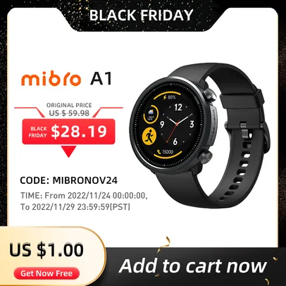 Smartwatch Mibro A1 Global Version Blood Oxygen Heart Rate Monitor 5atm Waterproof