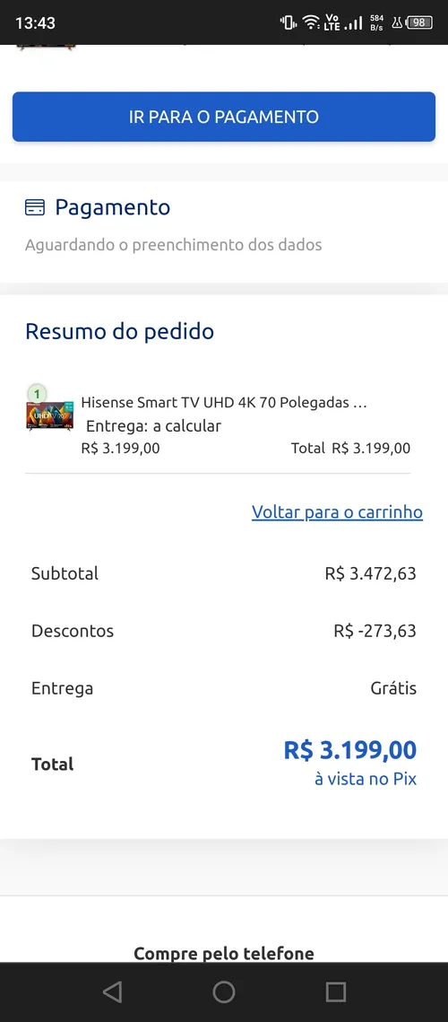 Imagem na descrição da promoção