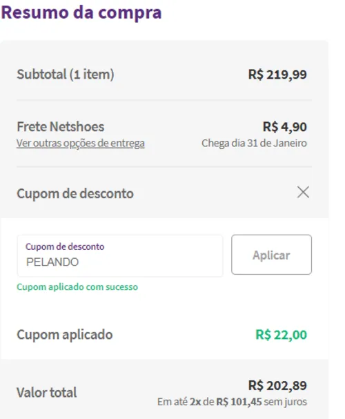 Imagem na descrição da promoção