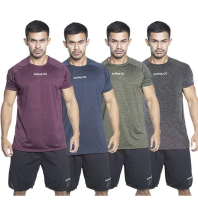 Kit 4 Camisetas Dry Alpha Co Masculina