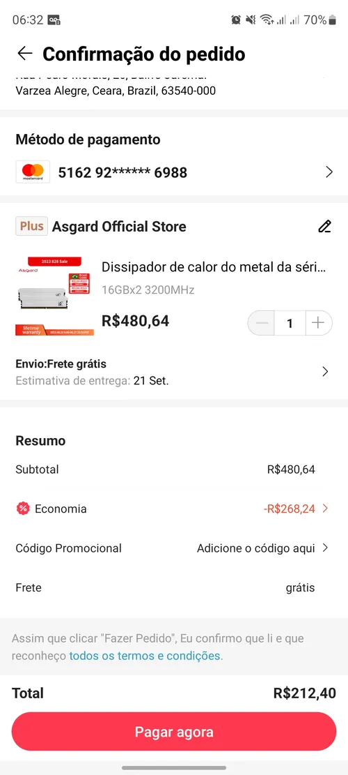 Imagem na descrição da promoção