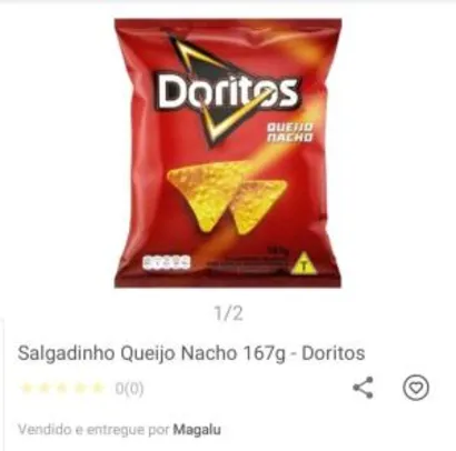 [Cliente Ouro] Salgadinho Doritos 167g (leve 3 pague 2 | R$5,3 unid)