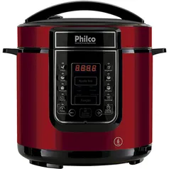 (Cliente Mais) Panela De Pressão Digital 6l Inox Vermelho Pppv 01 | R$170