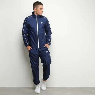 Agasalho Nike NSW Suit Basic Masculino - Azul+Branco - P e M | R$ Iti Itaú Itimania