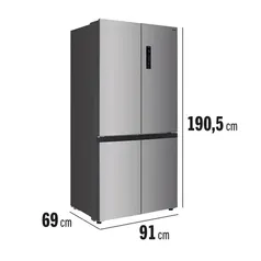 Geladeira TCL Multidoor C589CDN1 Frost Free, Twin Eco Inverter, Multi-zone, Painel Digital com 4 Portas Inox - 589L - 110V