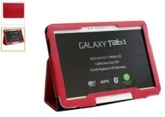 Case Em Couro Sintético Quest Cg103v Vermelho Para Samsung Galaxy Tab 3 10.1" - R$ 1