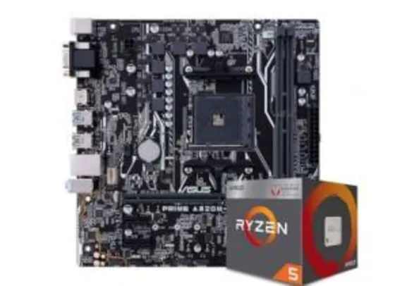 Kit Upgrade | Processador AMD Ryzen 2400G + Placa mãe Asus A320M-K/BR DDR4 - R$ 880