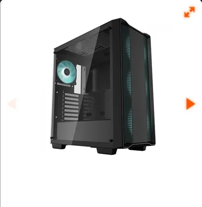 Gabinete Gamer DeepCool CC560, Black, Mid Tower, Vidro Temperado, ATX, Sem Fonte, Sem Fan, R-CC560-BKNAA0-C-1