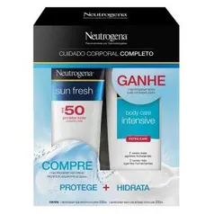 Neutrogena Protetor Solar Neutrogena Sun Fresh Fps50 200ml + Hidratante Body Care Intensive 200ml | R$ 60