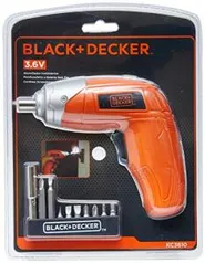 Parafusadeira 3.6V Cordless, Angularni-CD com 2 Pos e 10 acessórios, Black+Decker, KC3610 por R$ 45