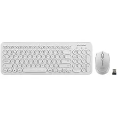 Kit Teclado e Mouse sem Fio Multilaser TC232 - Branco | R$ 108