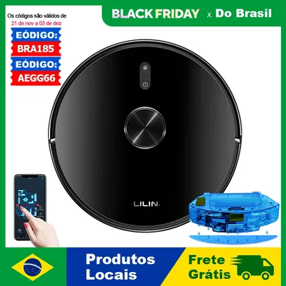 [Taxas Inclusas/R$1276 Moedas App] Robô aspirador de pó Liectroux LILIN X6, Navegação a Laser, 6500Pa