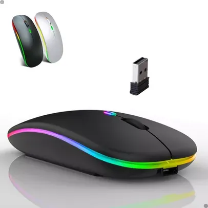 Mouse Gamer Sem Fio Bluetooth Usb Ergonômico Wireless