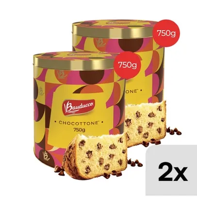 Panettone Chocolate Lata 750g - Kit com 2 unidades