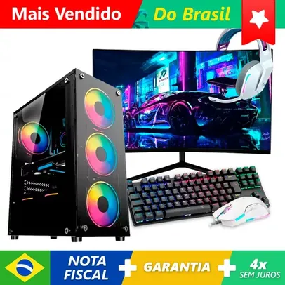 [DO BRASIL] PC Gamer Completo Ryzen 5 5600G, 16GB RAM, SSD 480Gb + Monitor 21.5" + Kit Gamer Teclado, Mouse e Headset, Hayom