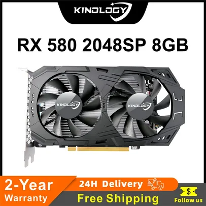 [GPay/Com taxa/Moedas] Placa de Video AMD Radeon RX580 8GB  Kinology