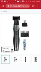 Aparador de Pêlos Wahl Clipper Quick Style Lithium Trimmer Sem Fio Prata/Preto - à Pilha