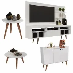 Conjunto Sala Com Rack E Painel Linea / Aparador Buffet Wood Prime / Mesa De Centro | R$650