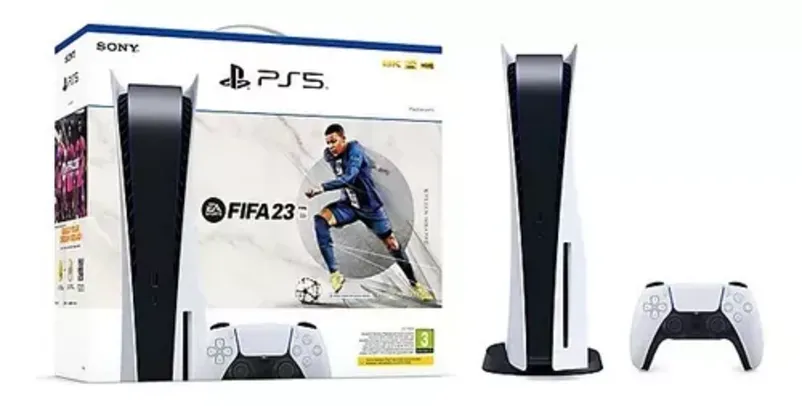 Sony PlayStation 5 825GB FIFA 23 Bundle cor  branco e preto