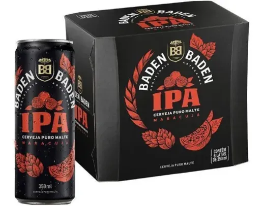 Pack Cerveja Baden Ipa Lata 350ml Com 6 Unidades