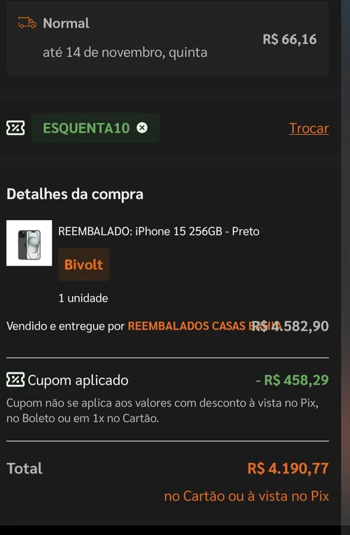 Imagem na descrição da promoção