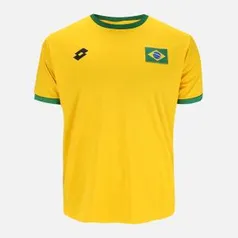 Camisa Lotto Brasil Masculina - Amarelo e Verde