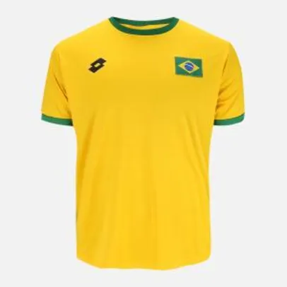 Camisa Lotto Brasil Masculina - Amarelo e Verde