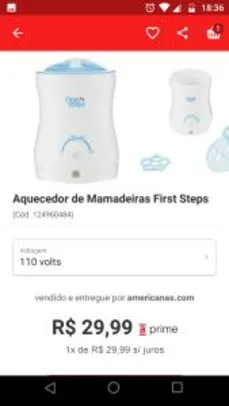 Aquecedor de Mamadeiras First Steps - R$30