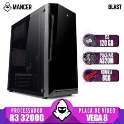 PC Gamer Mancer, AMD Ryzen 3 3200G, A320M, 8GB DDR4, SSD 120GB, Fonte 400W | R$1.866