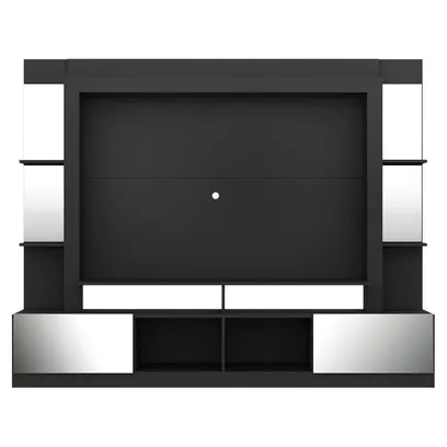 Foto do produto Rack Estante Com Painel Tv 65" e Espelho Oslo Multimóveis Preto/Lacca Fumê