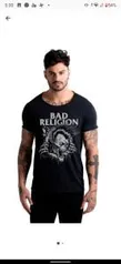 Camiseta masculina Joss corte a fio bad religion preta | R$25