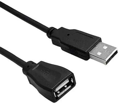 CABO EXT USB AM/AF 2.0 1,50M PRETO NIQUELADO | R$5,19