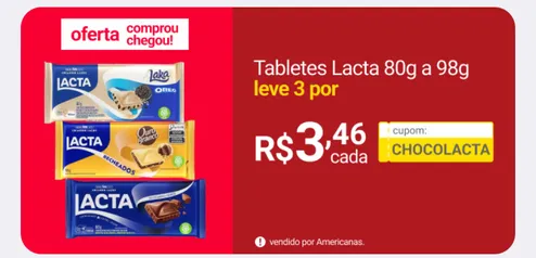 [Leve 3 un] TABLETE CHOCOLATE LACTA RECHEADO