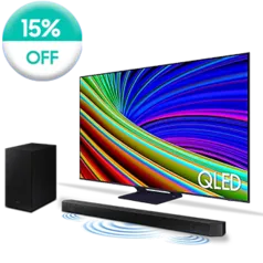 Combo Smart TV 55 polegadas QLED 4K 55Q65C 2023 + Soundbar HW-A555