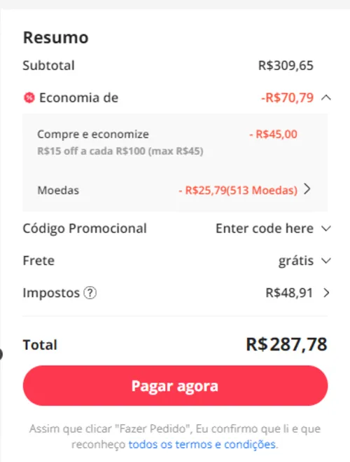 Imagem na descrição da promoção