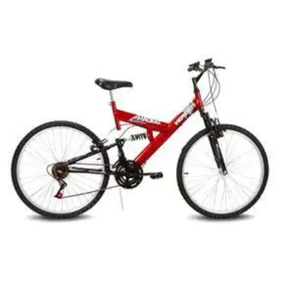 Saindo por R$ 599: Bicicleta Aro 26 Verden Radikale 18 Marchas Dupla Suspensão – Vermelho/Preto | R$599 | Pelando