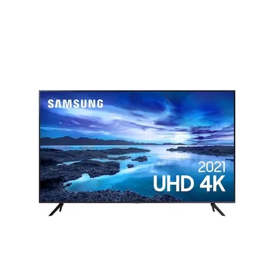 Smart Tv 43 UHD Samsung 4k 43AU7700 Processador Crystal 4k Tela Sem Limites Alexa Built In Controle Único