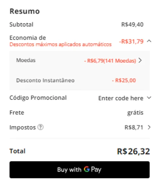 Imagem na descrição da promoção