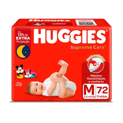 Fraldas Huggies Supreme Care M Embalagem Econômica 72 Unidades