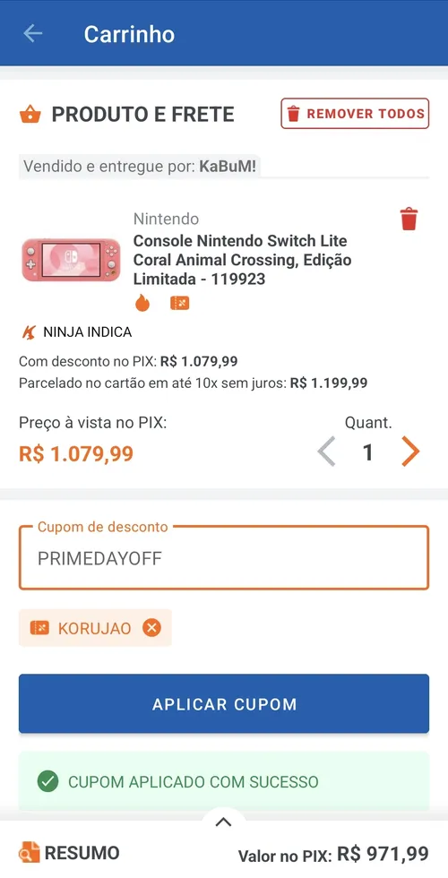 Imagem na descrição da promoção