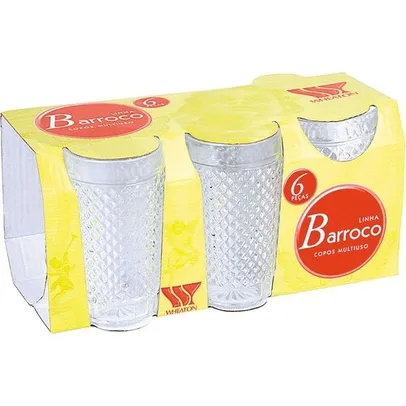 Conjunto 6 Copos Multiuso 300ml Barroco Wheaton