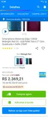 [APP+CLIENTE OURO] Smartphone Motorola Edge 128GB Midnight Red 5G | R$2.369