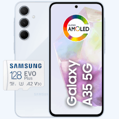 [ESTUDANTES] Smartphone Samsung Galaxy A35 5G 128GB Tela 6.6 + Cartão de Memória EVO Plus 128GB