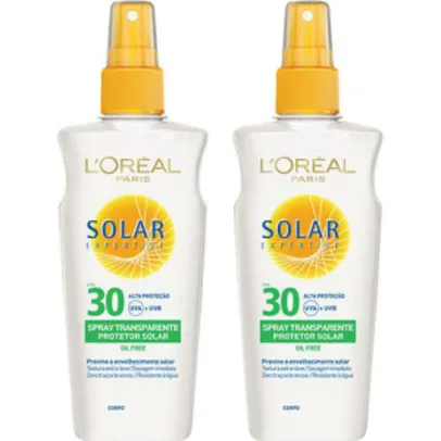 Kit 2 Protetores Solares Expertise Spray Transparente Oil Free FPS 30 - L'Oréal Paris - R$19,71
