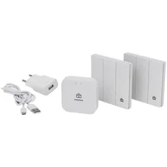 [App] Interruptor Smart Botão Positivo Casa Inteligente Wi-Fi Bluetooth 3 Teclas e 9 Comandos com Hub e 2 Smart Botão - Branco