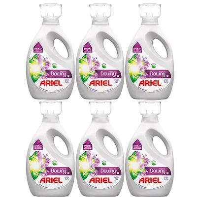 Sabão Líquido Concentrado Ariel com Toque de Downy 1,2L - 6 Unidades 