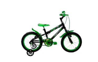 Bicicleta Infantil Aro 16 Cairu C16 1 Marcha Freio V-Brake - Preto/Verde