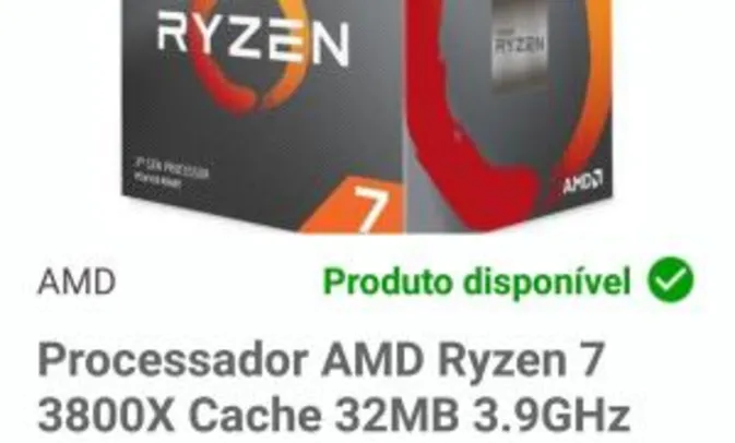 Processador AMD Ryzen 7 3800X - R$2.000
