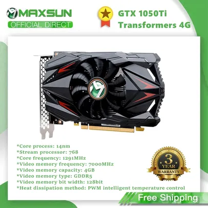 [NOVO USUÁRIO] Placa Maxsun GTX 1050ti 4GB | R$1310