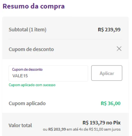 Imagem na descrição da promoção